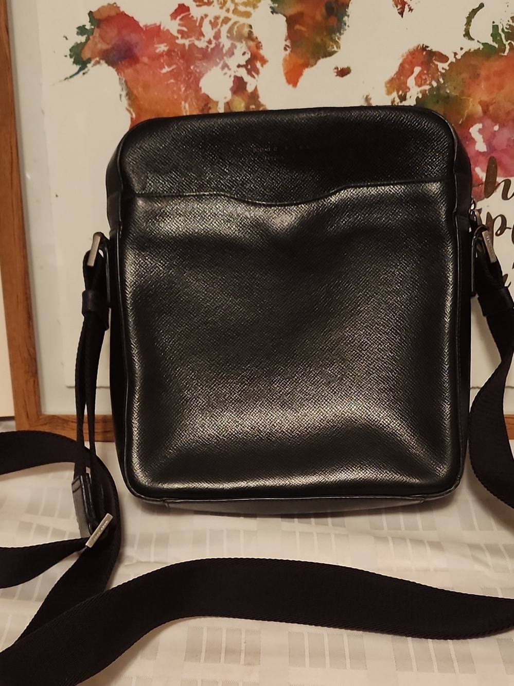Hugo Boss Black Leather Messenger Crossbody